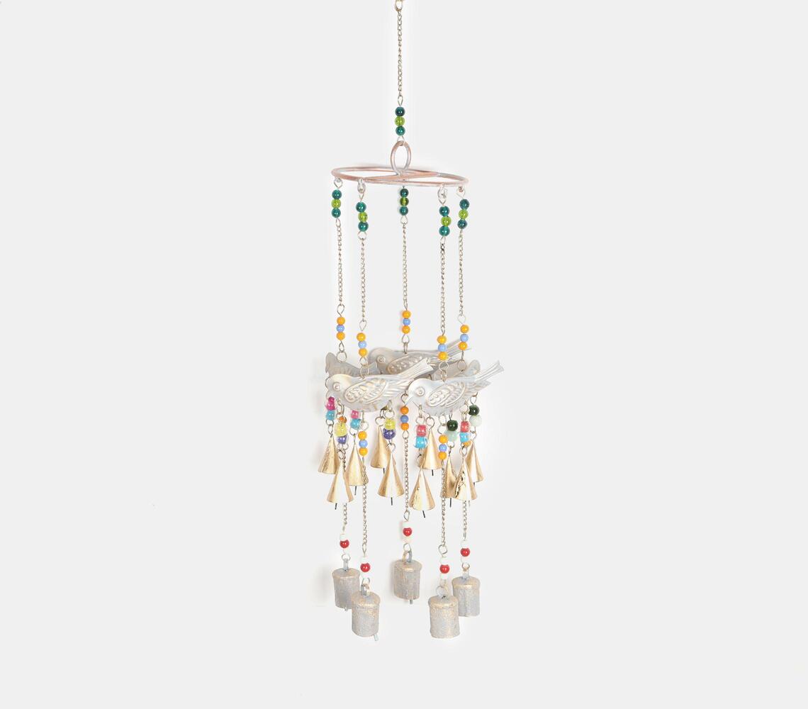 Birds Wind Chime With Multicolor Beads