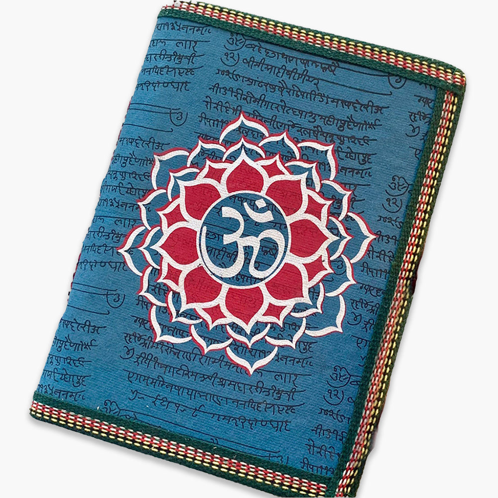 Handmade Paper Journal Set Of 4- Om Design (assorted Color)