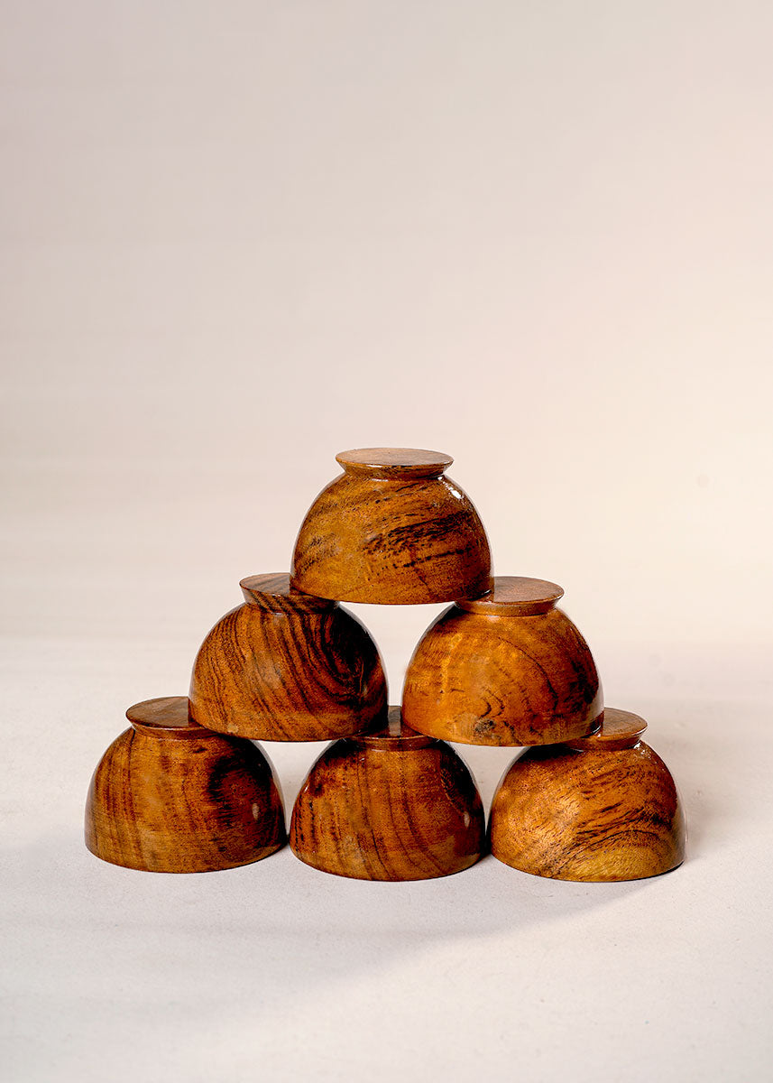 Handcrafted Wooden Bowls (set Of 6)