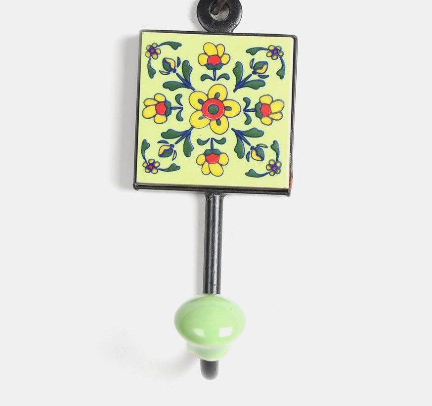 Ceramic Coat Hook Powdered Coated (Green)