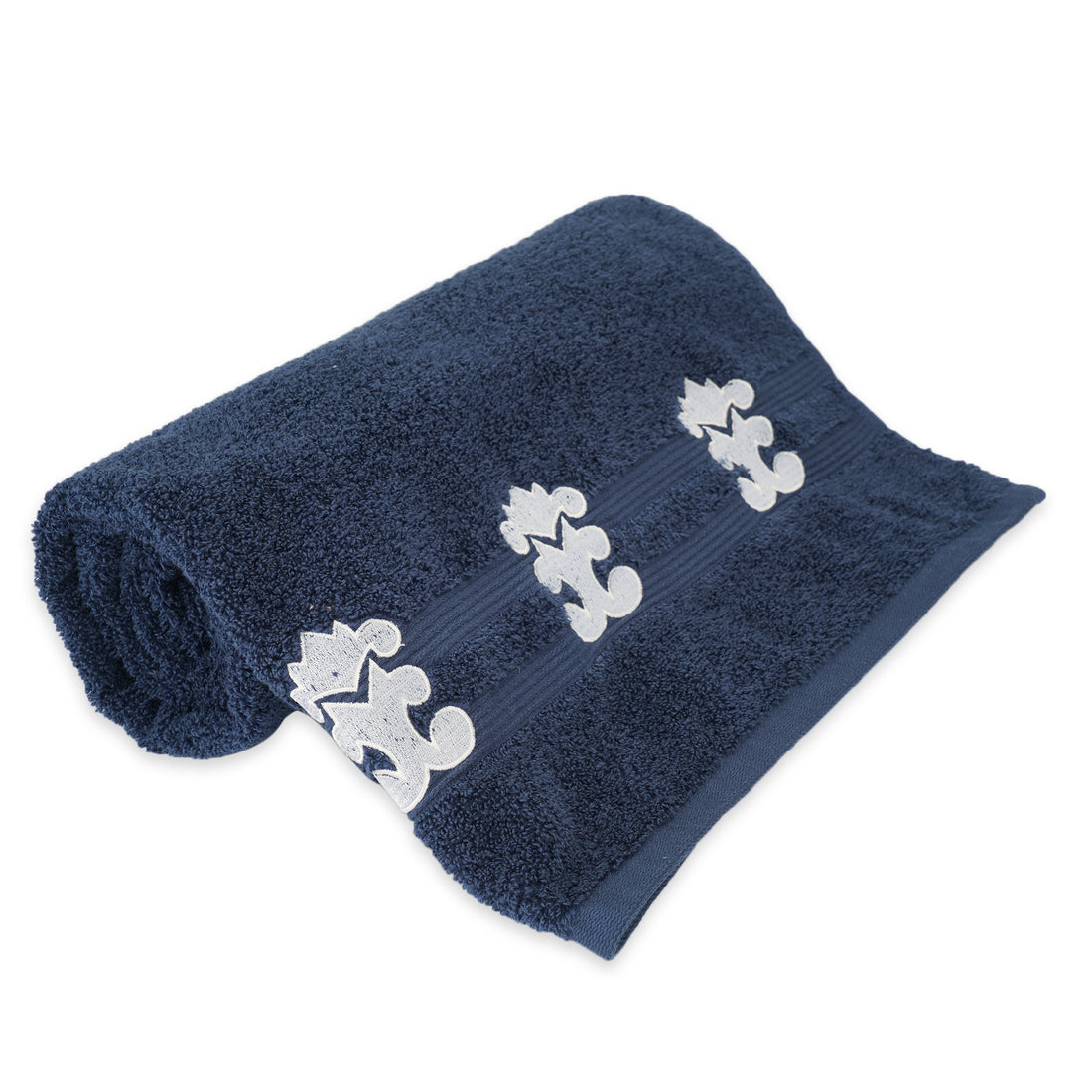 500 GSM Embroidered Bath Towel (Navy Blue)