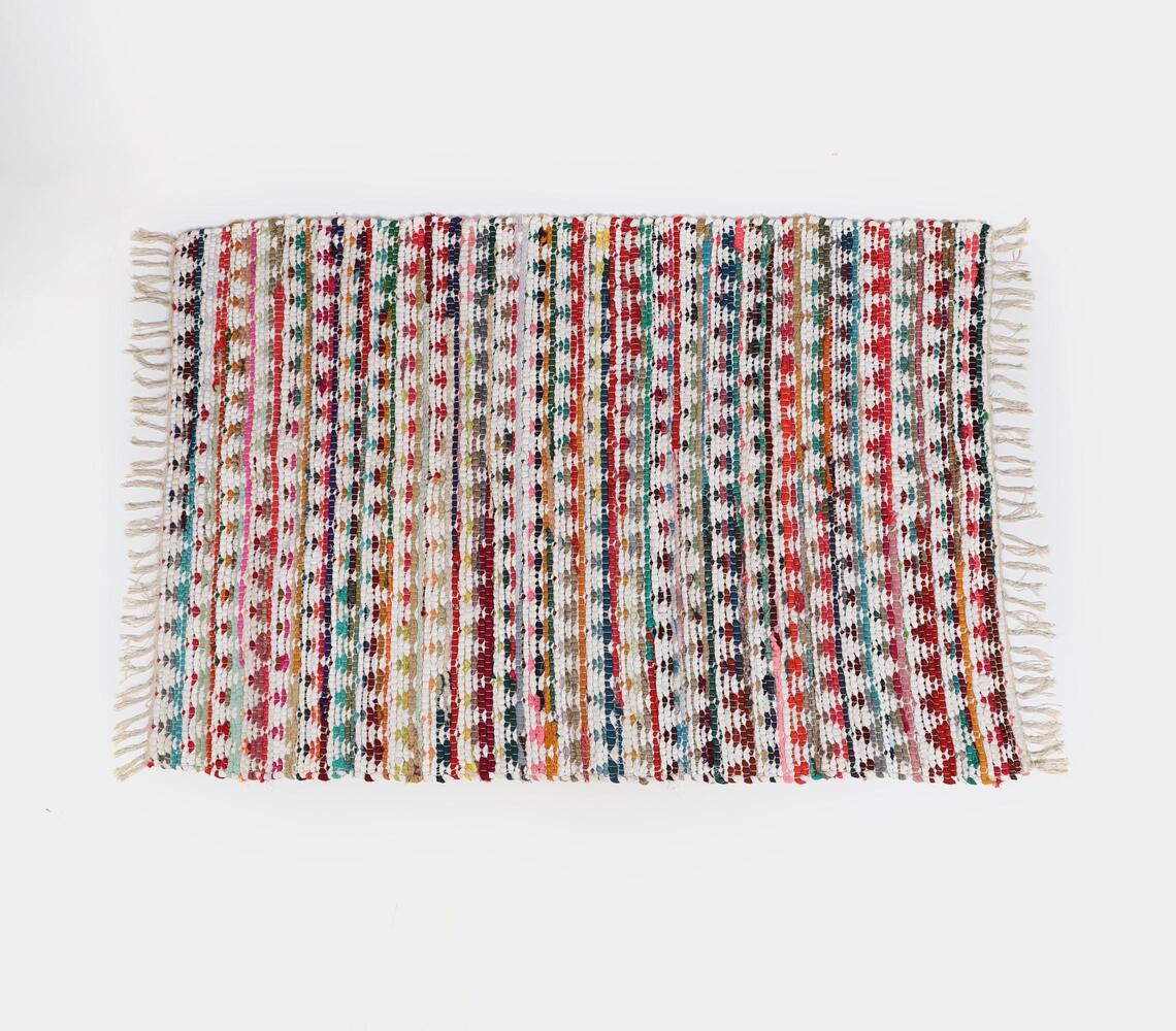 Recycled Cotton And Polyester Triangle Multi Rug