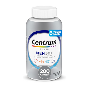Centrum Silver Men's 50+ Multivitamin with Vitamin D3, B-Vitamins, Zinc for Memory and Cognition - 200 Tablets