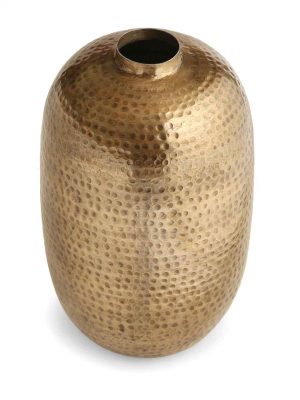 Antique Gold Vase With Hammering Details - L