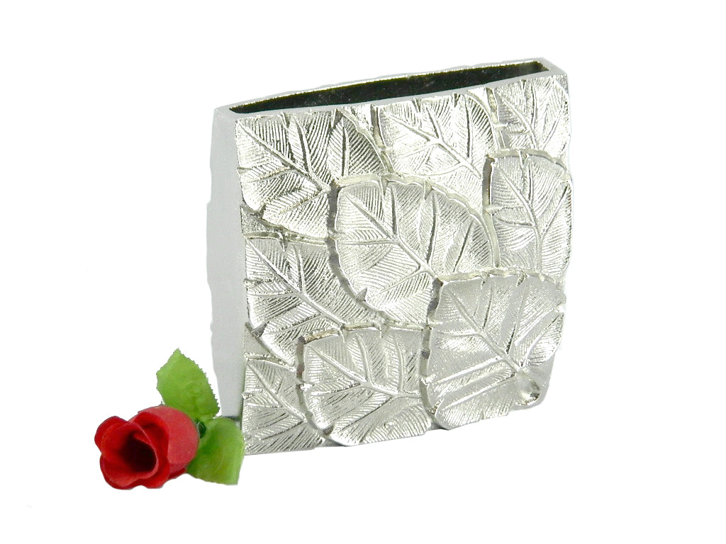 Aluminum Embossed Square Flower Vase