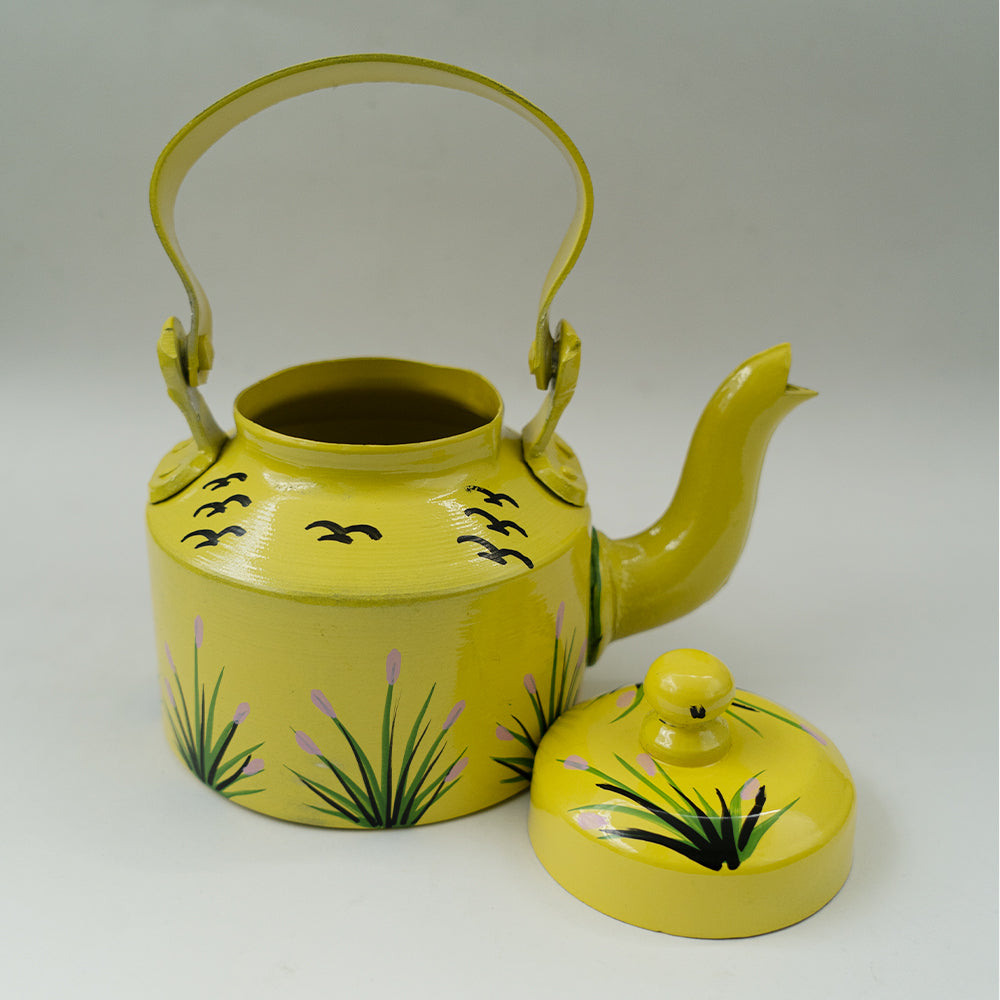 Handpainted Yellow Decorative Kettle