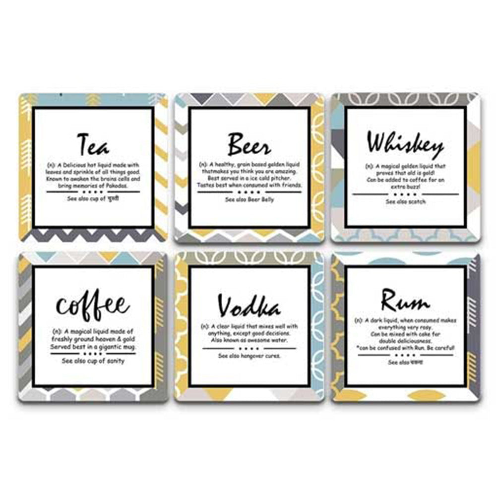 Liquid Courage Coasters (set Of 6)