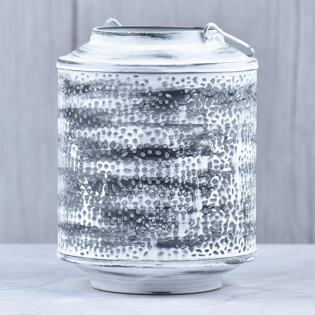 White Wash Candle Lantern For Home Decoration