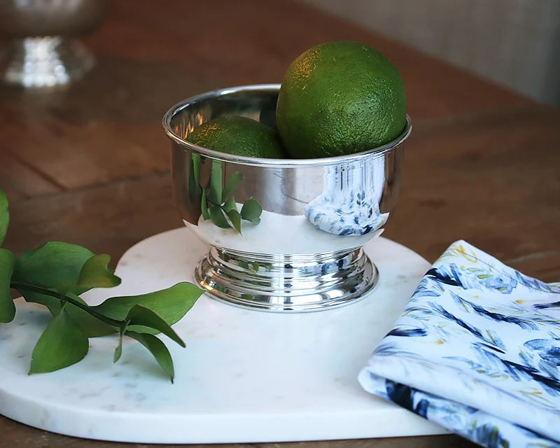 Shiny Silver-plated Round Pedestal Bowl