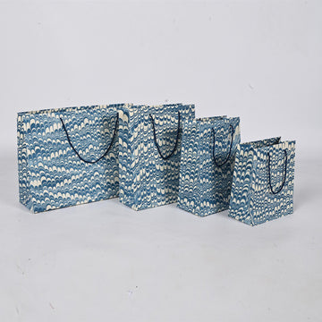 Handmarbled Carry Bag Blue