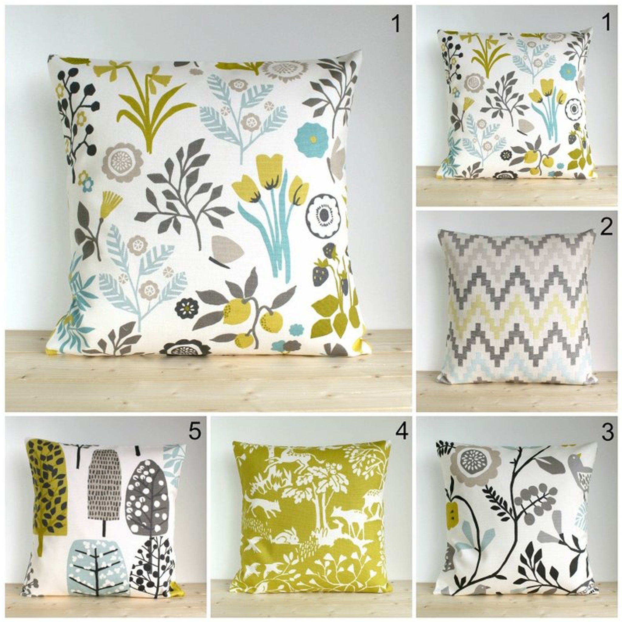 Digital Print Jute Cushion Cover Set Of 5pcs