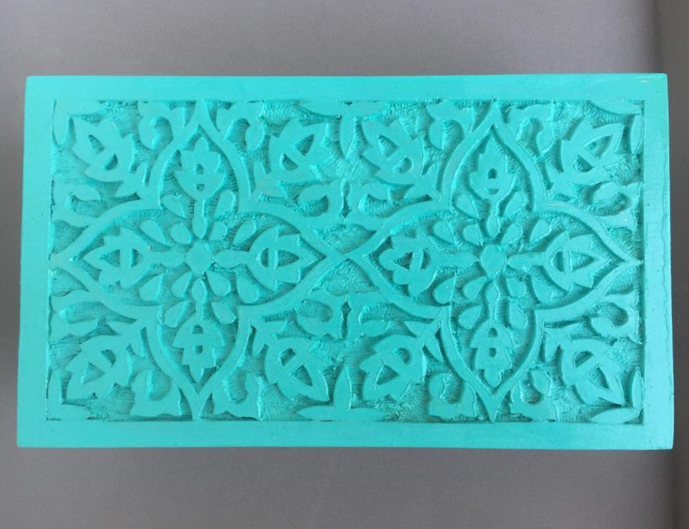 Turquoise Box With Engravings