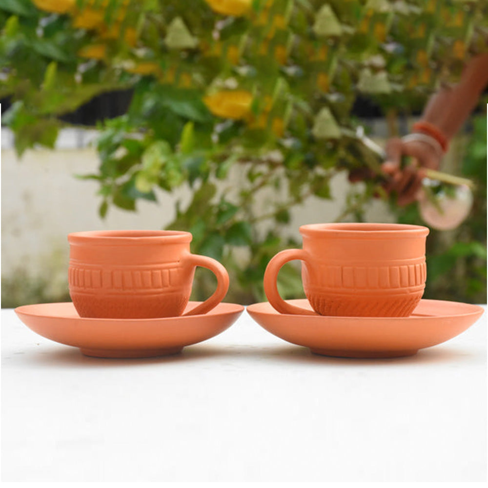 Terracotta Clay Tea Cup Set Of 6