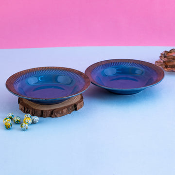 Blue Bowls In Studio Pottery (set Of 2)