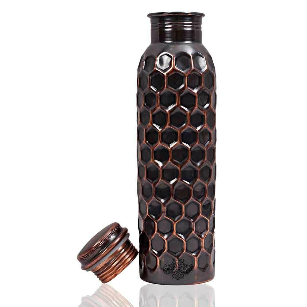 Pure Copper 34 Oz Antique Hammered Water Bottle