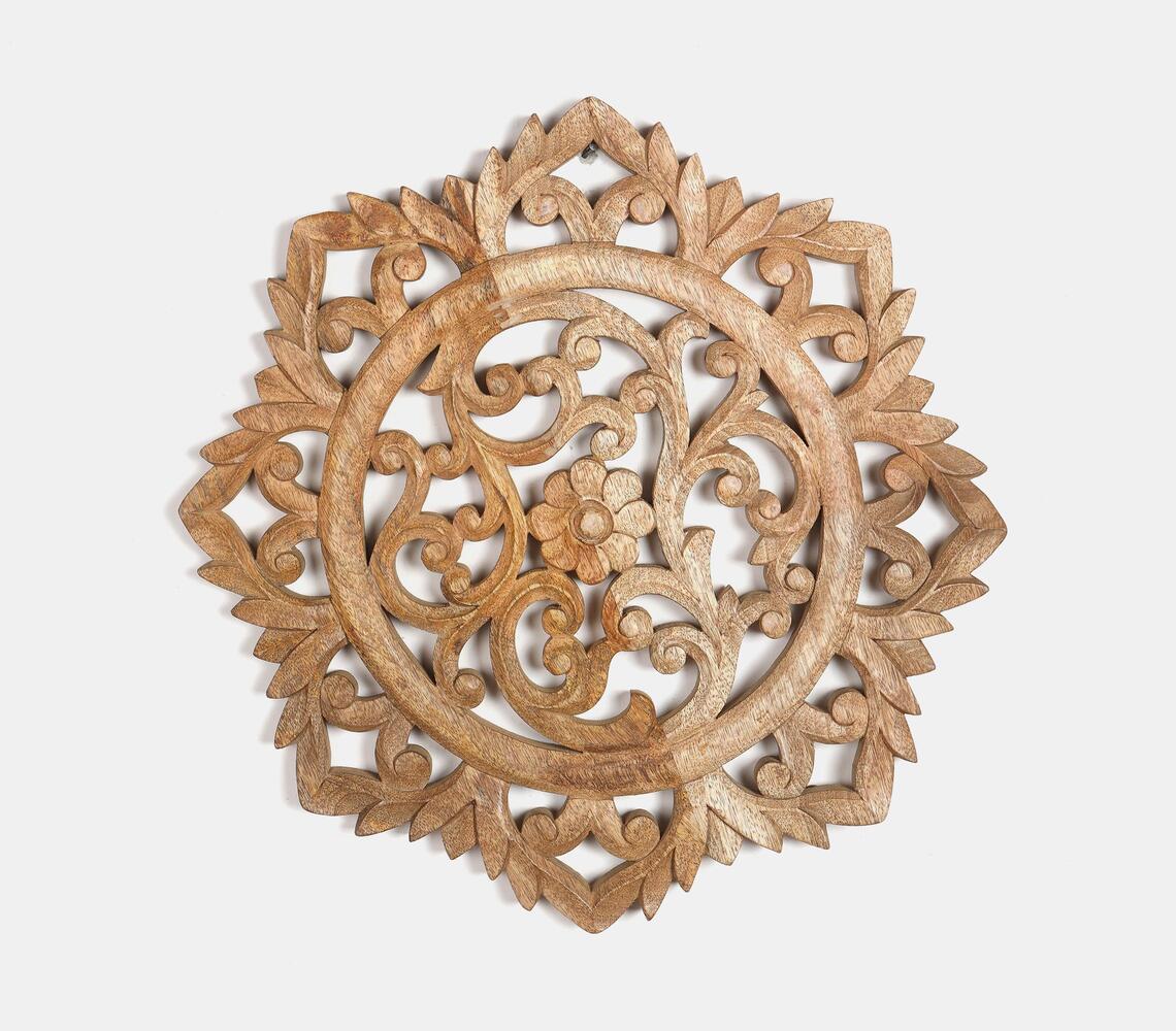 Hand Carved Wall Hanging Panel- Octagonal