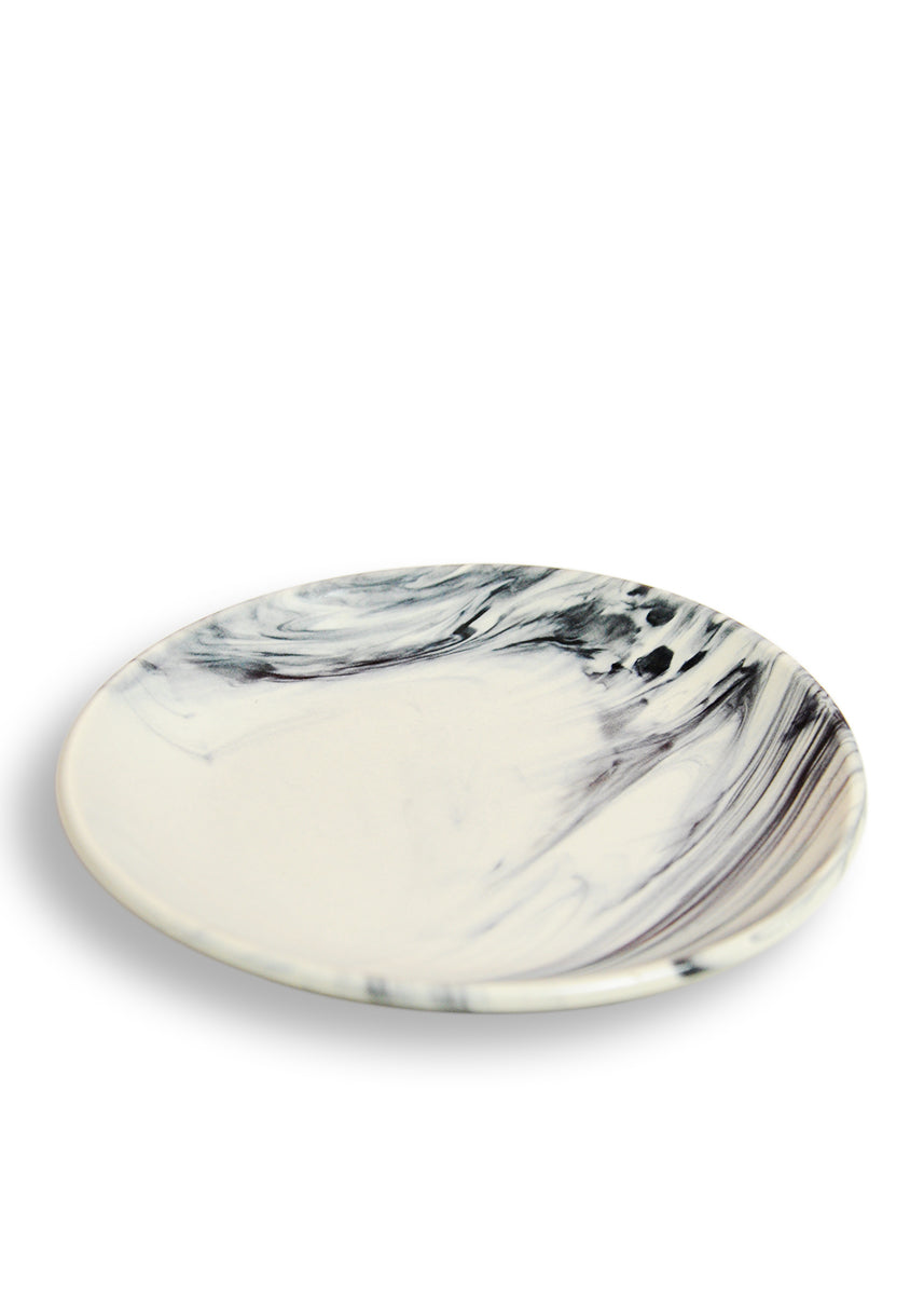 White And Blue Marble Side Plate