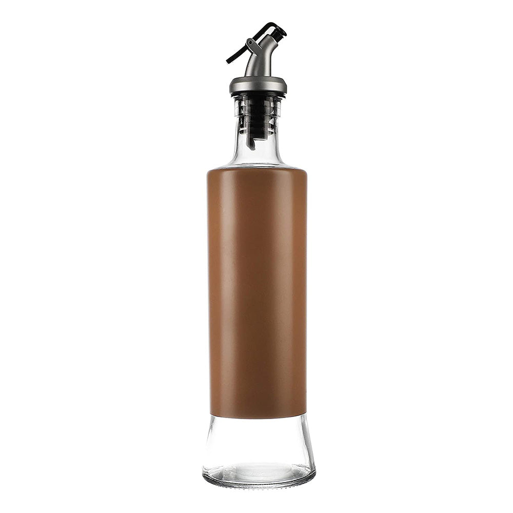 Glass Oil Bottle Dispenser - Brown Color - 500 Ml