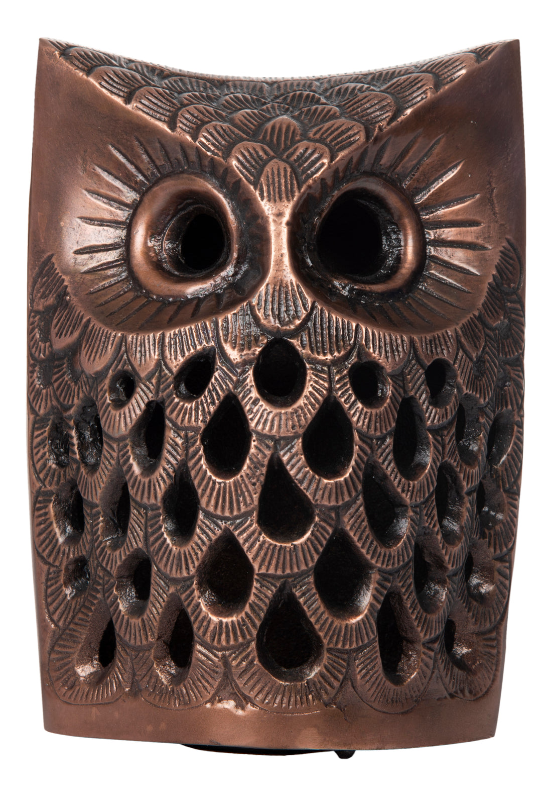 Copper Colored Owl Tea Light Holder