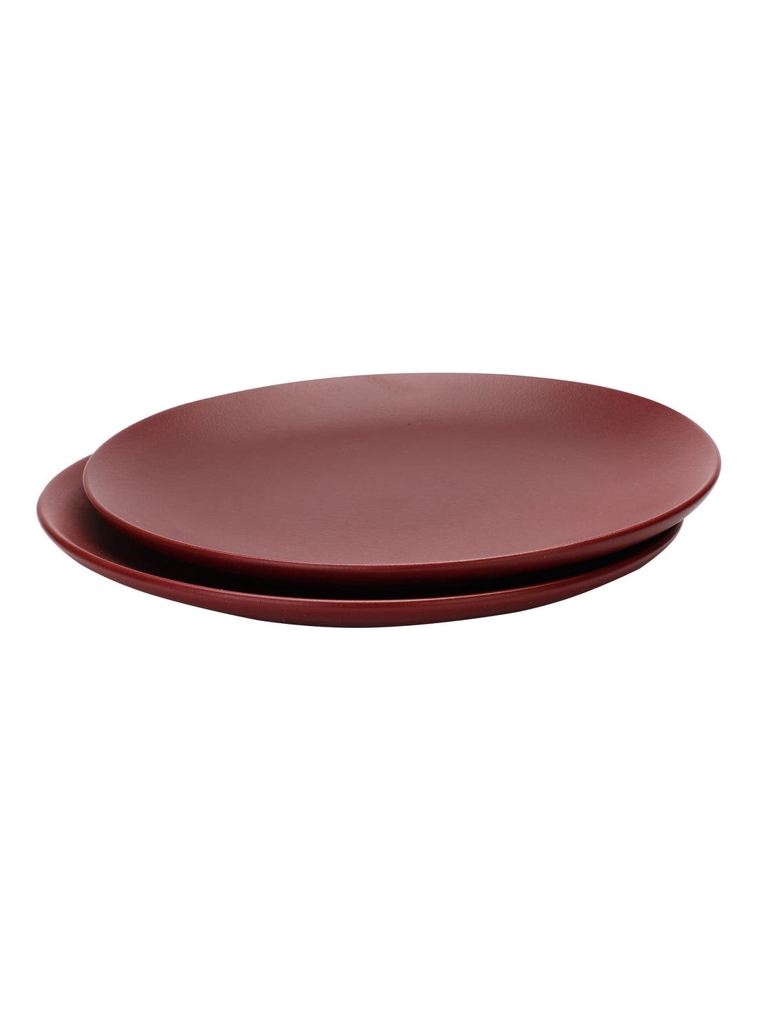 Handpainted Ceramic Glossy Magenta Plates - Set Of 2