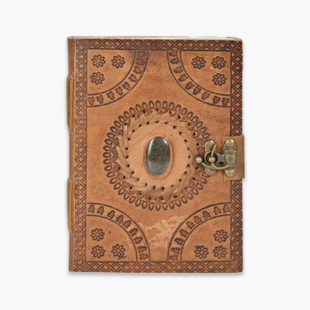 Lock Leather Journal With Stone