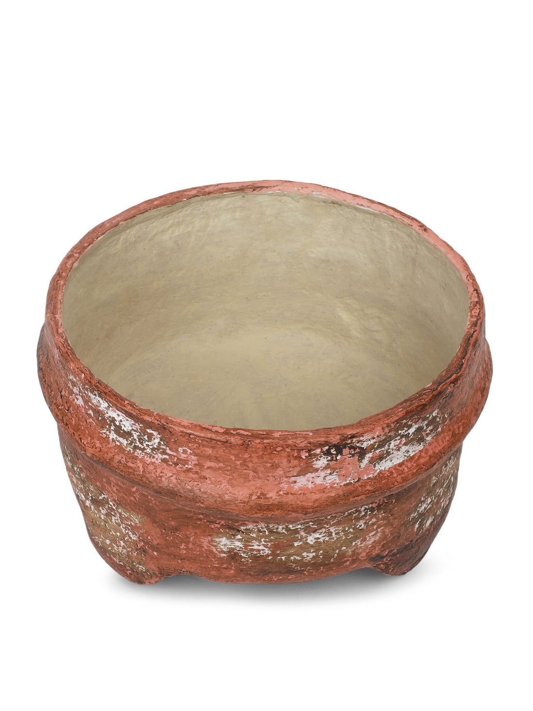 Rustic Papier Mache Decorative Bowl With Lid