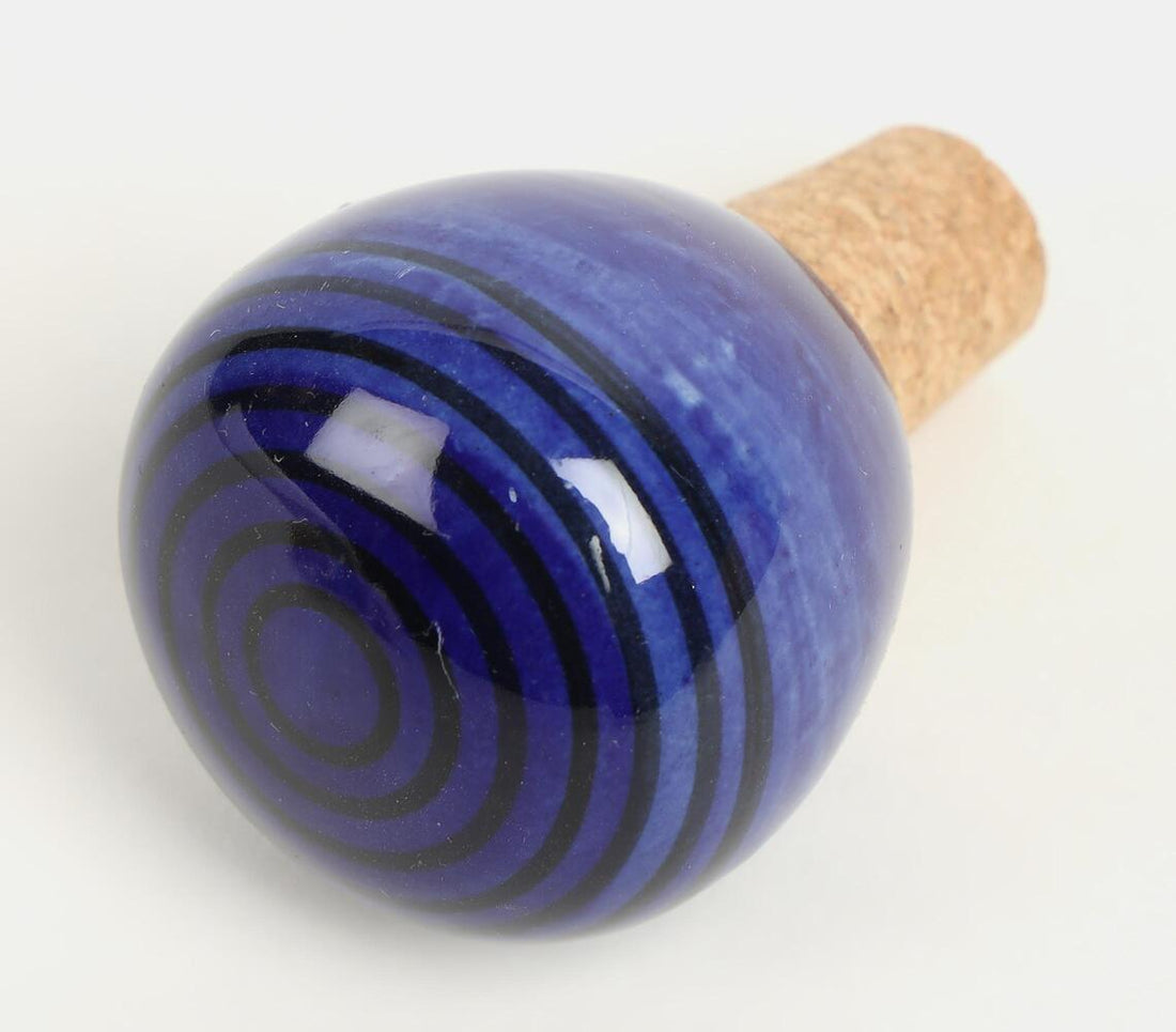 Hand Painted Ceramic Wine Cork - Striped