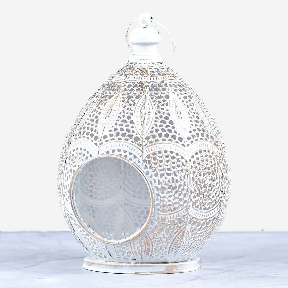 Whitewash T-Light Lantern For Indoor And Outdoor Decoration