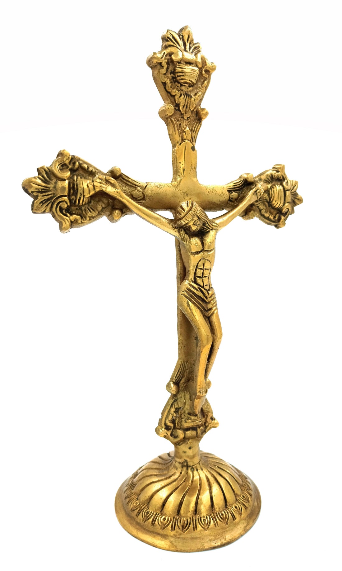 Brass Crucifix - 12 Inch (Gold)