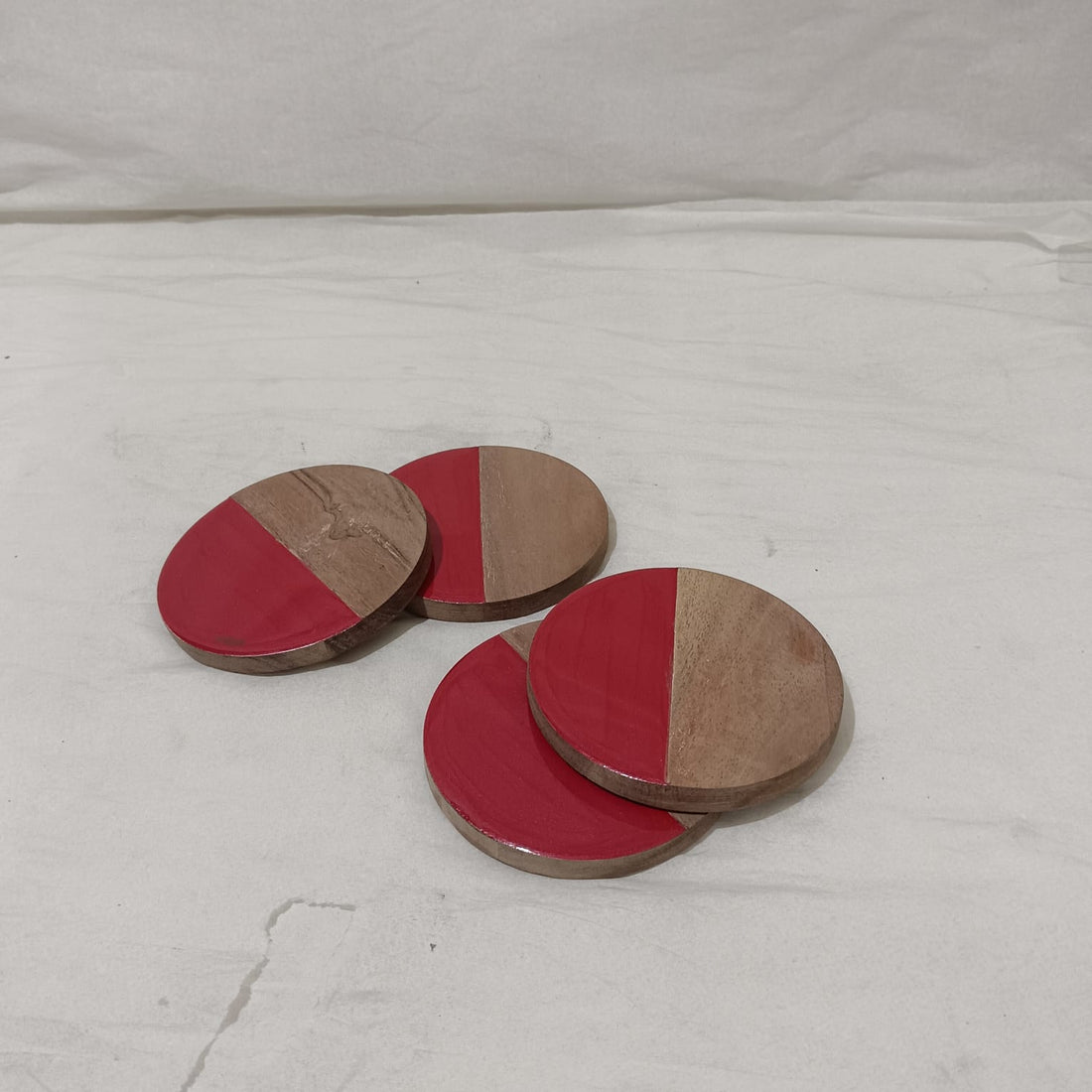 Natural Eco Friendly Wooden Coaster Set Of 4