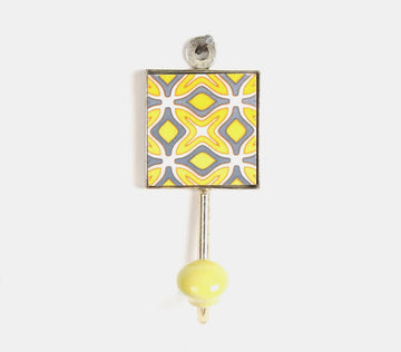 Ceramic Hook (yellow And Grey)