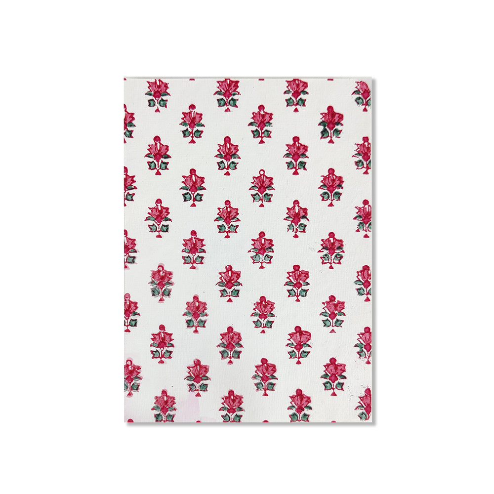 Handblock Printed Notebook Pink Floral Print