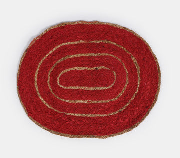 Red Oval Door Mat