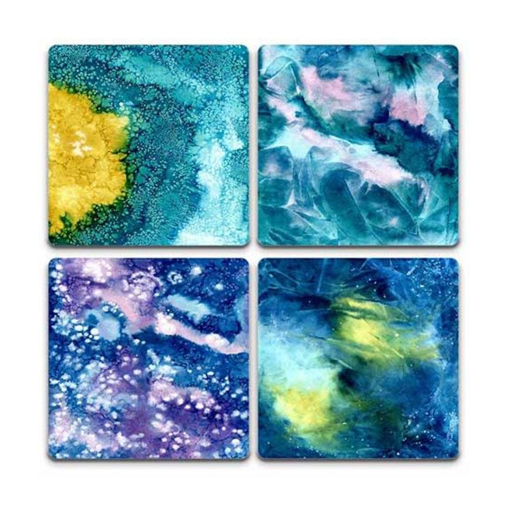 Burst Of Blue Pack Coasters (set Of 4)