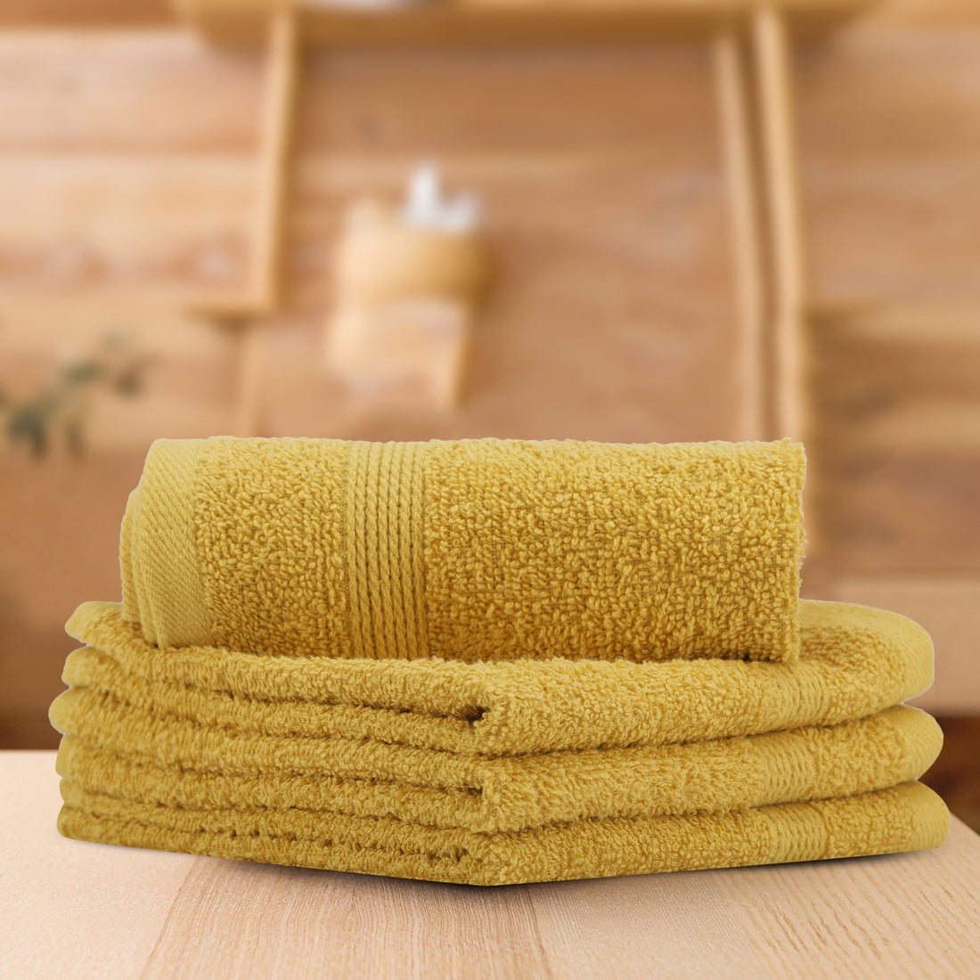 Cotton Face Towel (Mustard Yellow)