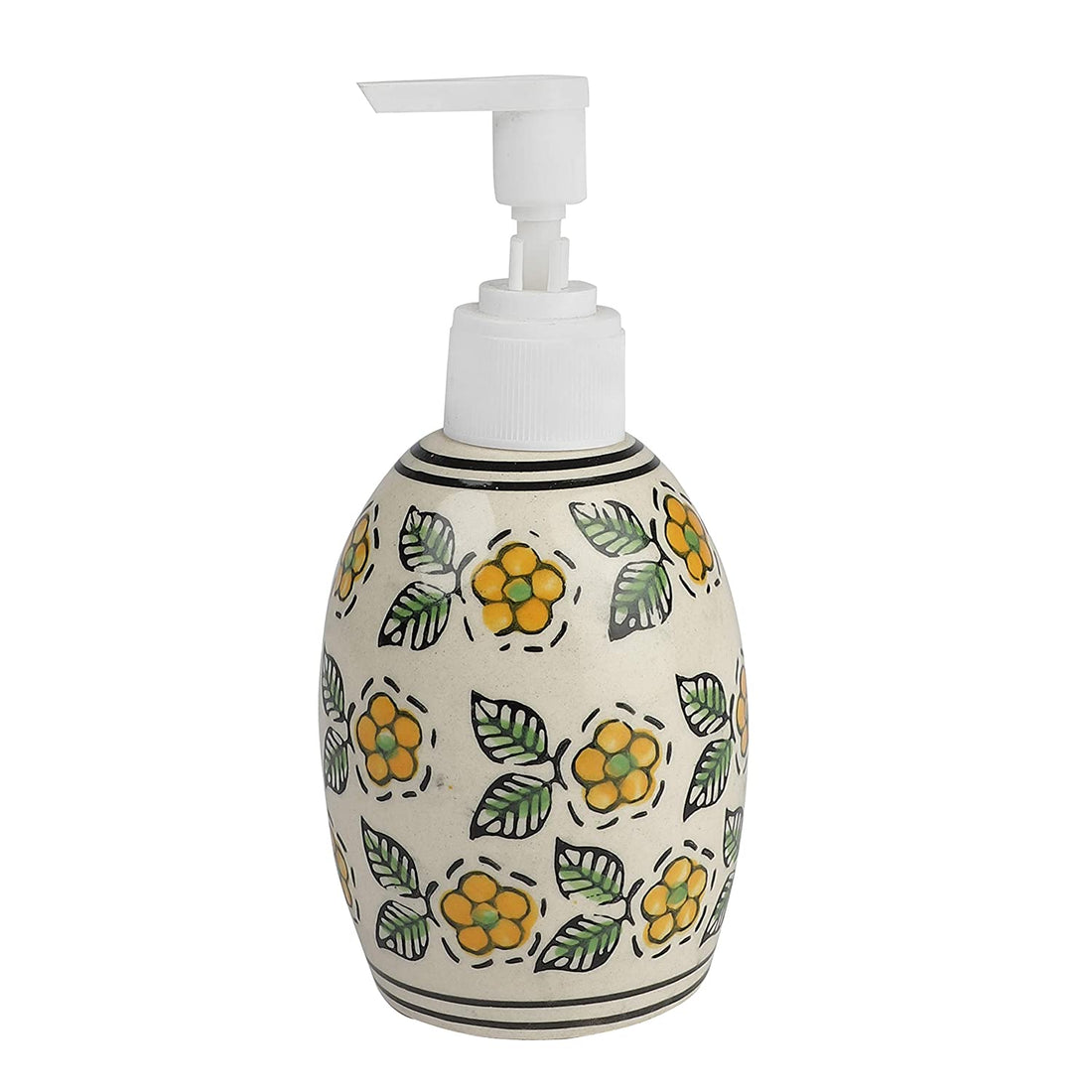 Hand Painted Ceramic Liquid Soap Dispenser