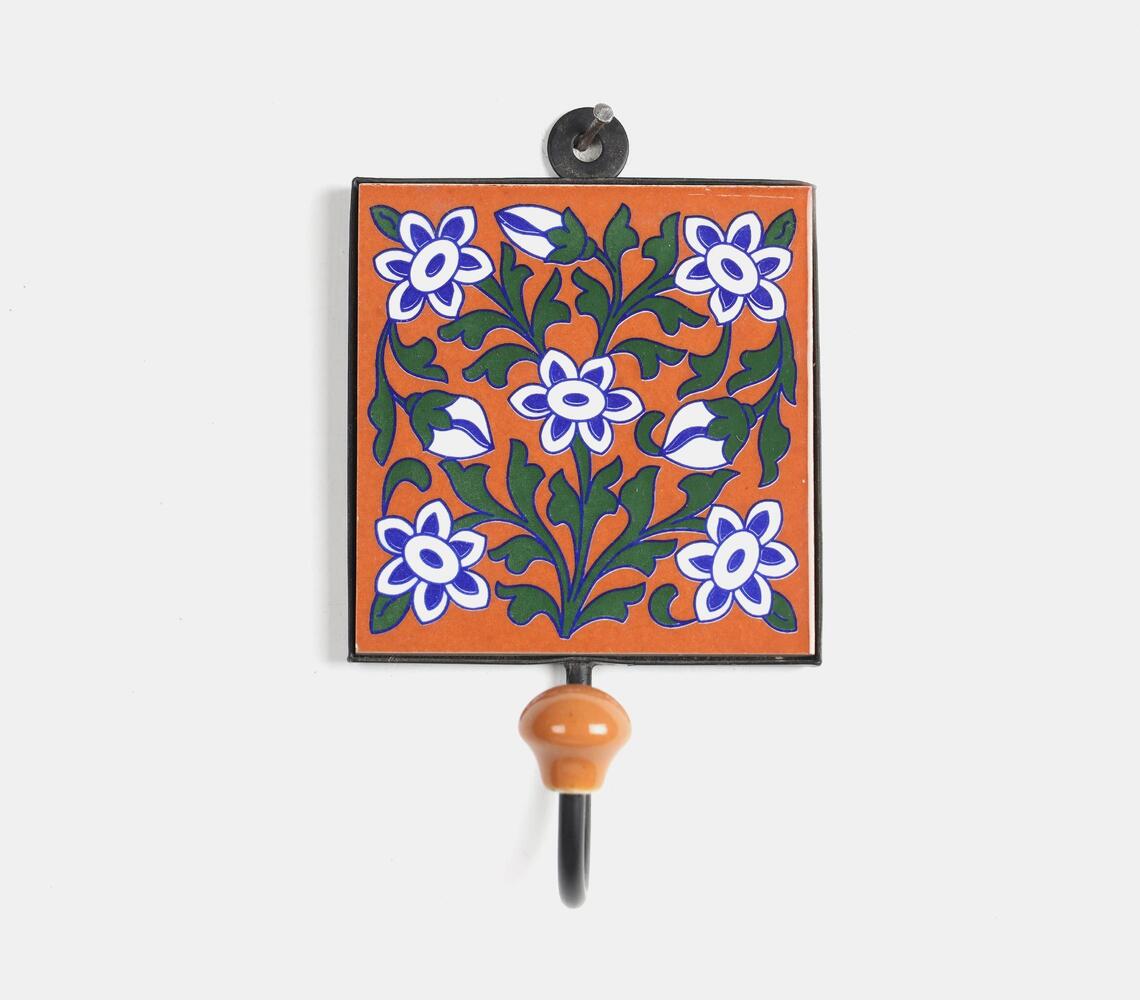 Ceramic Coat Hook - Large (Orange)