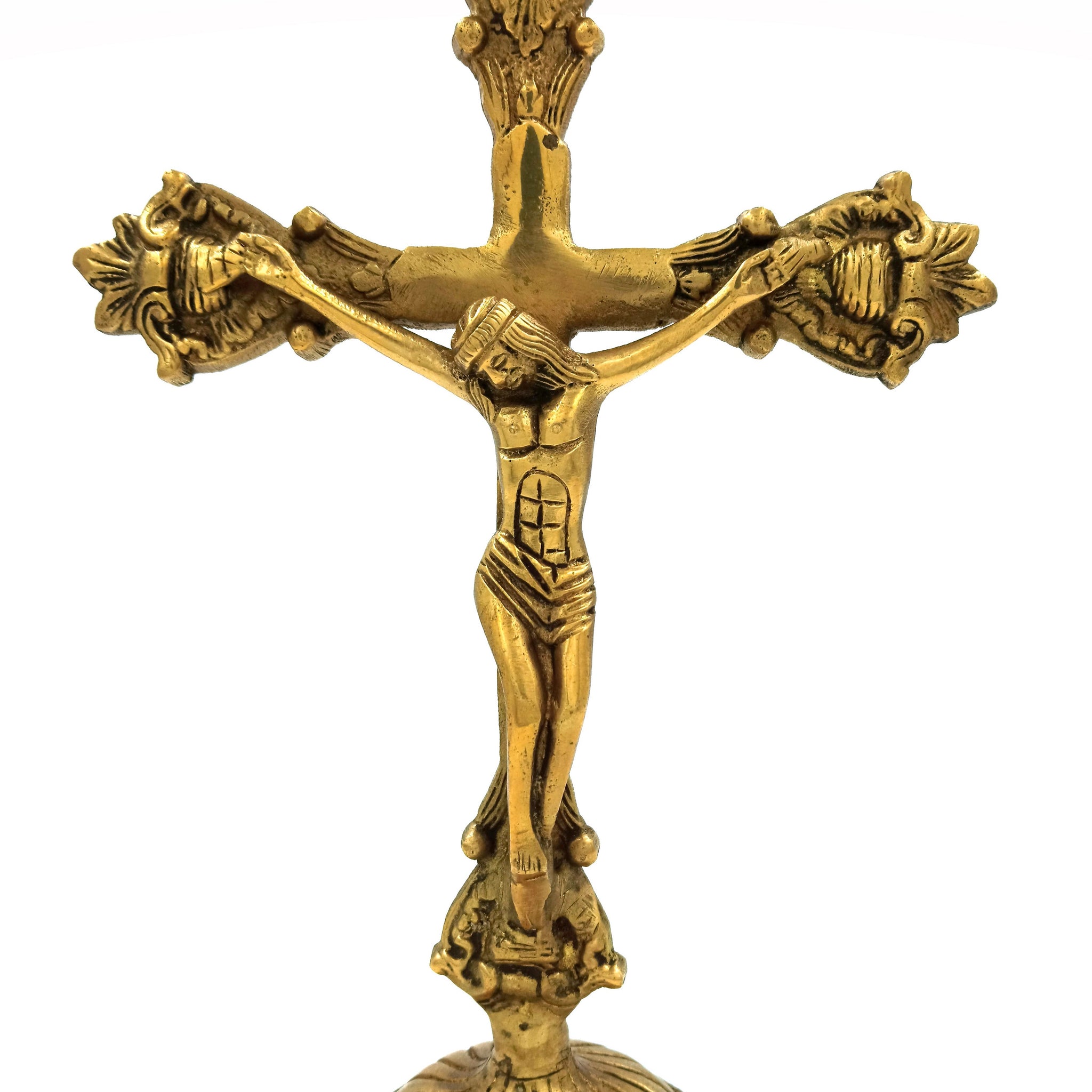 Brass Crucifix - 12 Inch (Gold)