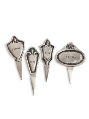 Cheese Markers Set Of 4 For Gruyere - Chevre - Bleu And Brie