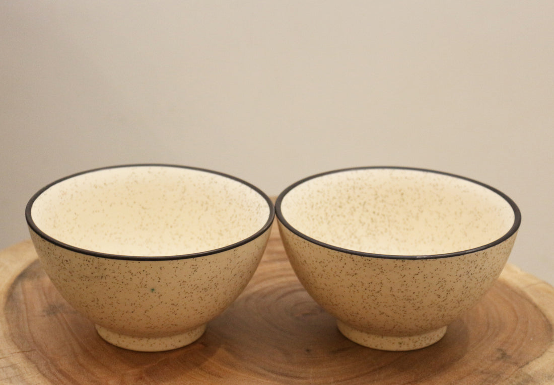 Set Of 2 Beige Color Bowl