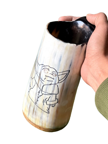 Baby Yoda Ascent Horn Mug