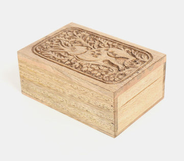 Mango Wood Intricate Hand Carved Box- Hare