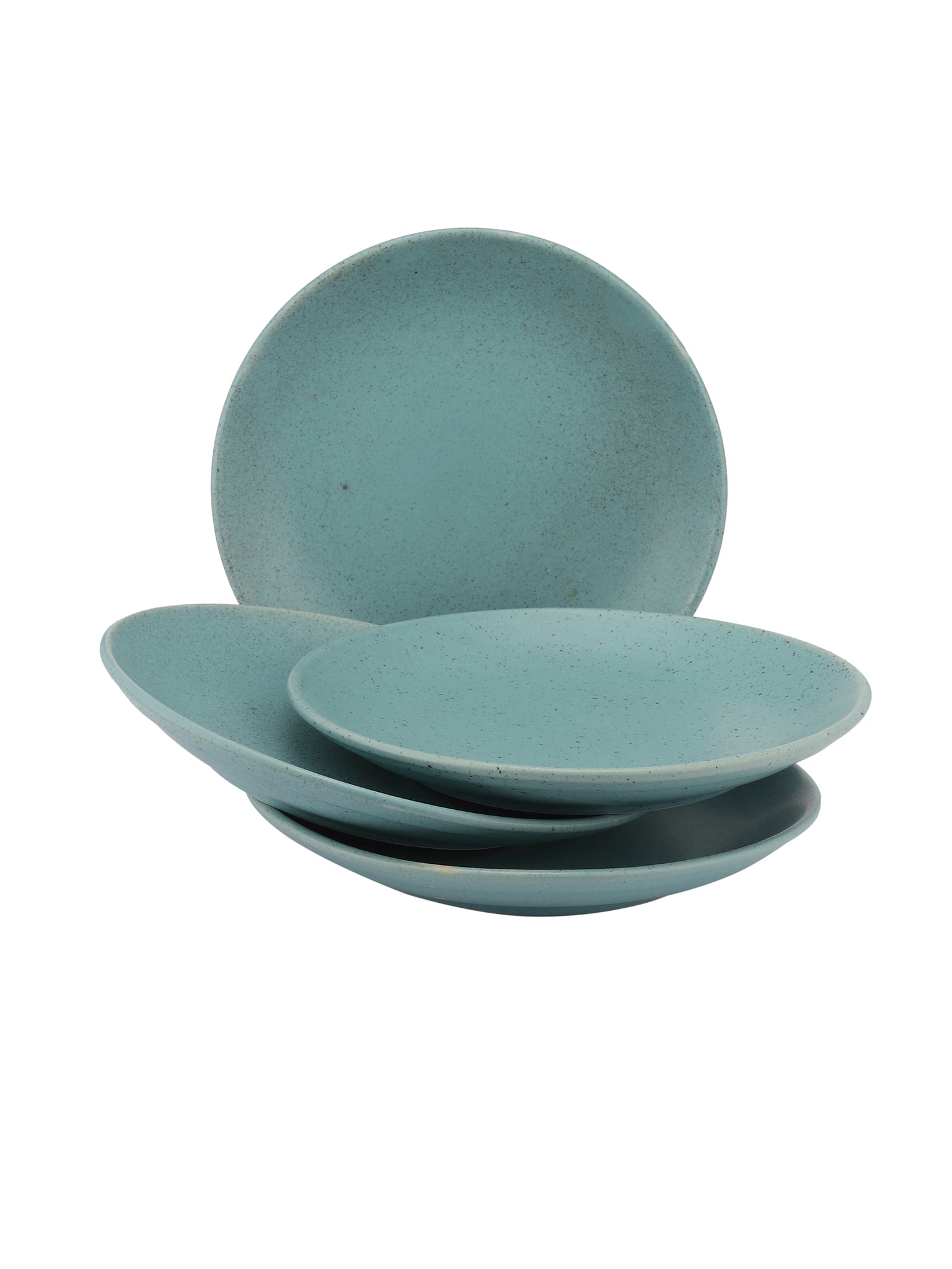 Turquoise Blue Small Ceramic Plates (set Of 4)