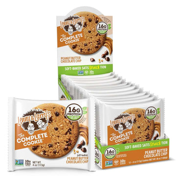 Lenny & Larry's The Complete Cookie, Peanut Butter Chocolate Chip, Soft Baked, 16g Plant Protein, Vegan, Non-GMO, 4 Ounce Cookie (Pack of 12)