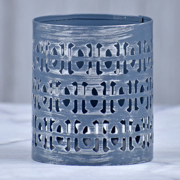 Grey Etching T-Light Votive Holder