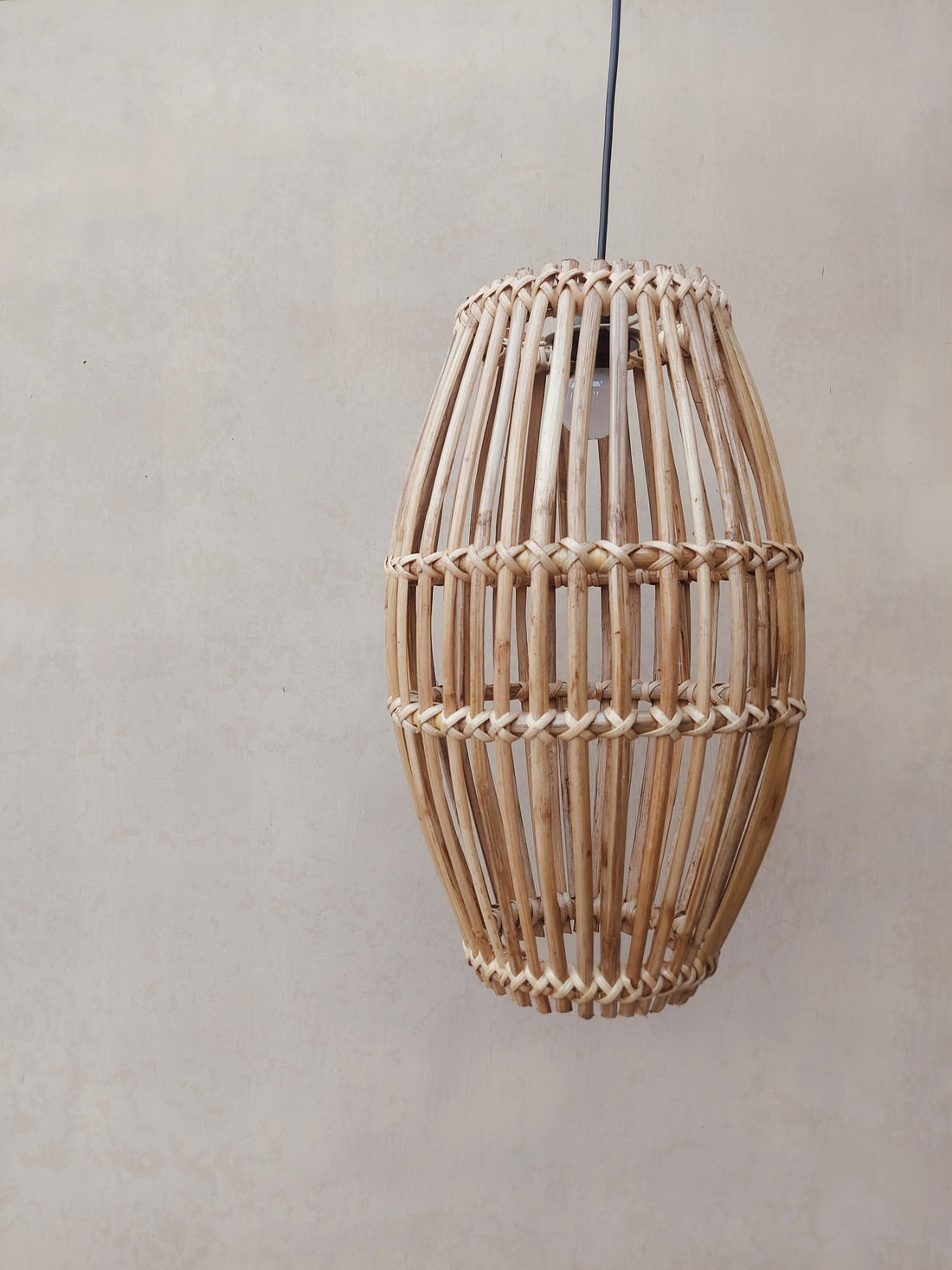 Nira Designs Handmade Natural Hanging Bamboo Cane Lamp Shade For Bedroom Hallway Living Room