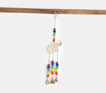 Elephant Bell Chime With 7 Chakra Glass Beads