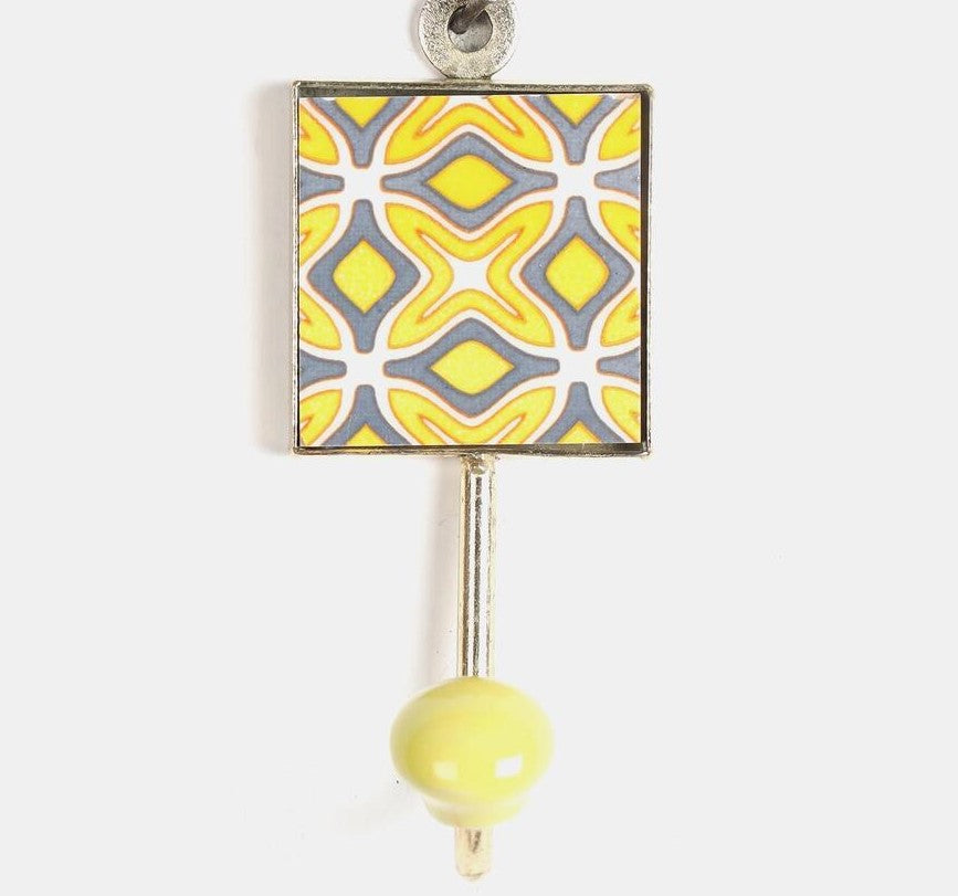 Ceramic Hook (yellow And Grey)