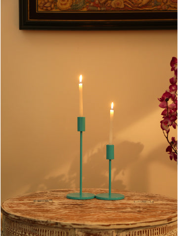 Blue Candle Holders Set Of 2