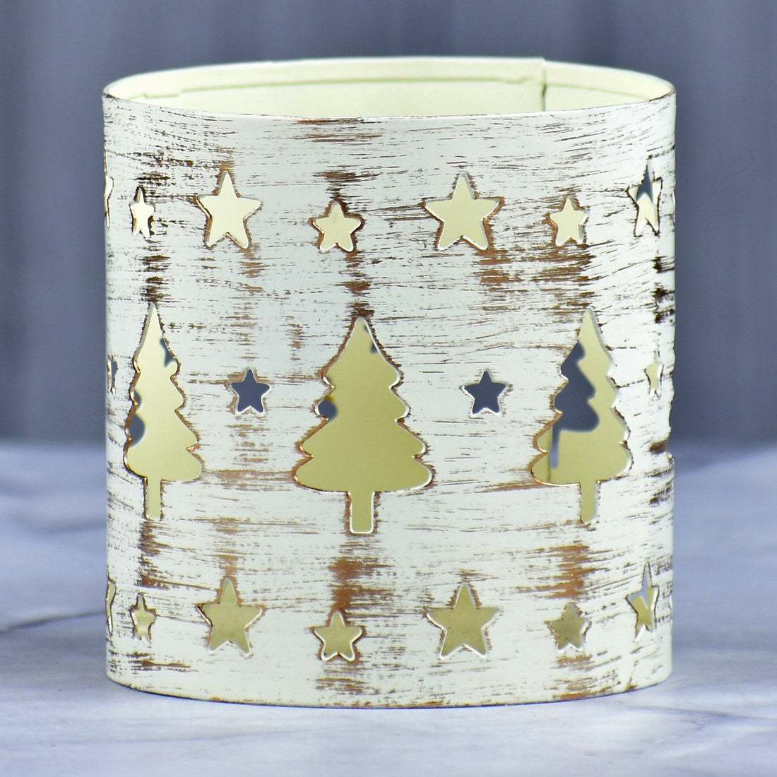 Christmas Tree Etching Votive T-Light Holder For Decoration